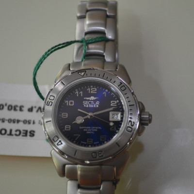 Sector 450 divers vintage cristal zafiro maquina Suiza mujer nuevo original