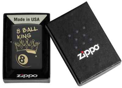 Zippo 46291, Billiards-8 Ball King Design, Black Matte Lighter