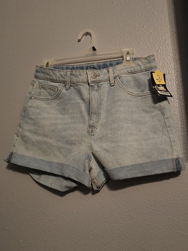 Pantaloncini jeans bambina orlo arrotolato vita media classe artistica lavaggio leggero taglia XL - Foto 2 di 5