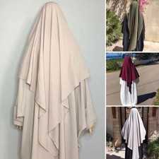Ramadan Overhead Hijab Women Prayer Khimar Turban Muslim Niqab Robe Burqa Eid