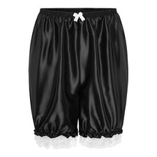  Frilly Lace Ruffled Sissy Lolita Shorts Silky Satin Pumpkin Pantaloon Bloomers