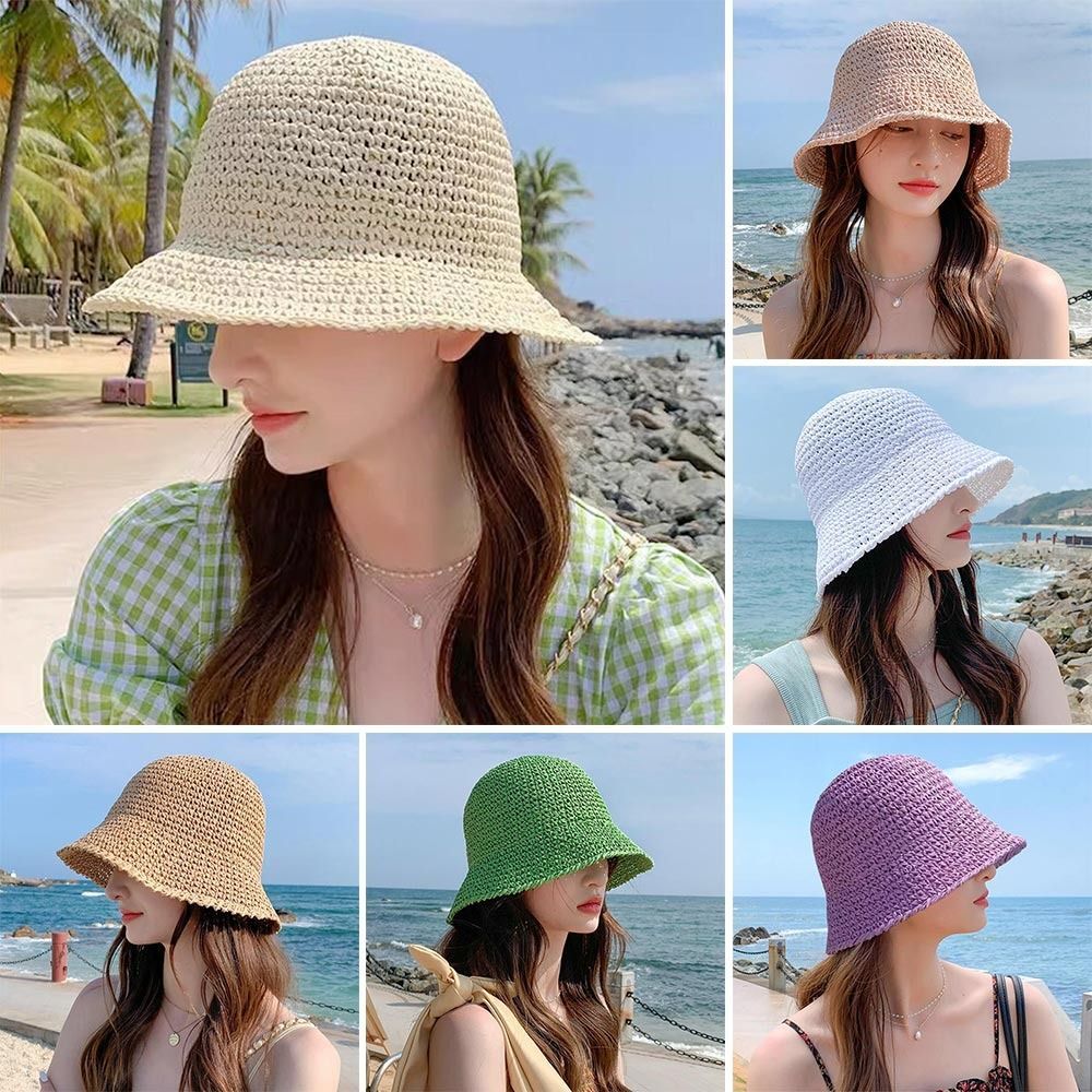 APL Cappellino da spiaggia protezione UV traspirante Panama Cap estivo cappello secchio cannuccia