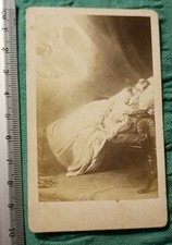 Brooks "The Believer's Vision" Girl Dreaming Antique Photo Late 1800s Vintage