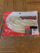 YUM Fishing YPL483 4.5" Yum Pulse Pearl White 1ea 8pc pk-Brand New-SHIPS N 24HRS