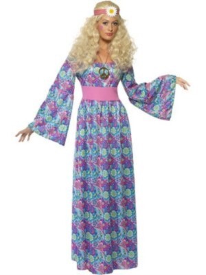 Damen 60er Jahre Blumenkind Hippie Kostüm