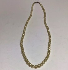 Freshwater Pearl Necklace 13 1/4 Inches Long Champagne Colored Pearls Vtg