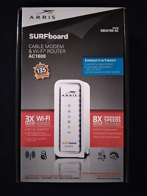 SBG6700AC ARRIS SURFboard Docsis 3.0 Cable Modem & Wi-Fi Router AC1600 USED