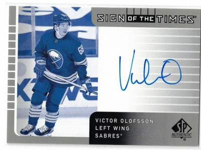 2021-22 SP AUTHENTIC VICTOR OLOFSSON SIGN OF THE TIMES 01-02 RETRO AUTO SOTT1-VO