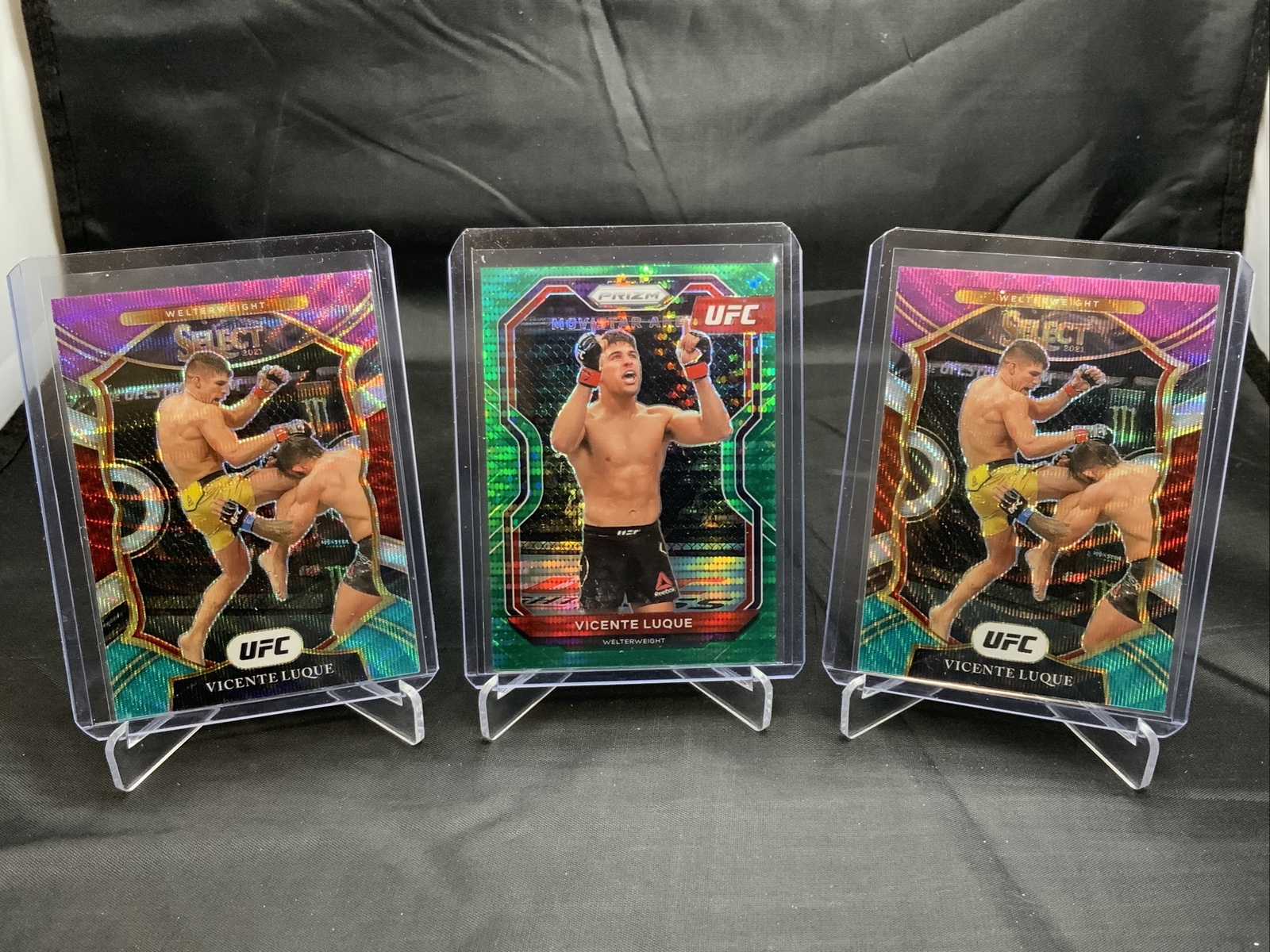 2021 Prizm UFC Vicente Luque Green Pulsar /25 With Extras