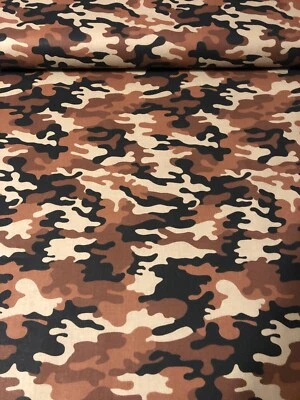 MDG CAMO 100% med cotton fabric by the yard - DESERT - mostly browns Military