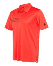 NWT Adidas 3-Stripes Chest Polo Mens Golf Shirt Red- A324 Sz XL