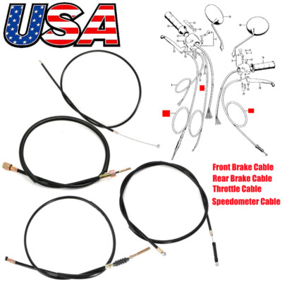 4x For Honda Trail 90 CT90 K2 K3 Brake Cable Throttle Speedometer Cable 70-1971