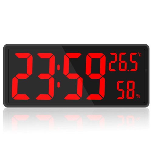 Large Clock with Temperature Red - Picture 6 of 7
