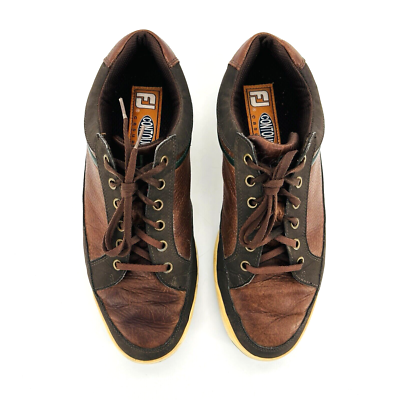 Mens 9.5 M FootJoy FJ Contour Casual Brown Leather Spikeless  display picture 2