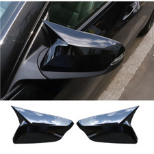 2X Piano Black Ox Horn Rearview Mirror Cover Trim For Chevrolet Malibu 16-21 ABS