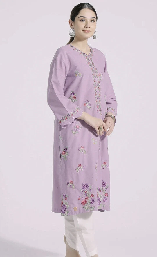 ladies designer Winter Collection emberioded Kurta Shirt Kurti women M size 12