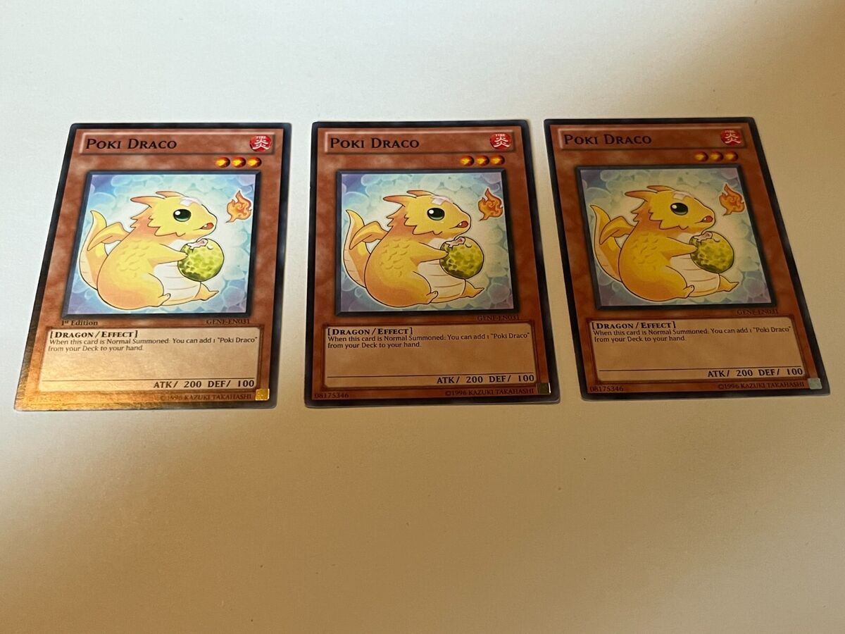 3x Poki Draco - GENF-EN031 Yugioh Yu Gi Oh! 3 x3 Playset Mixed