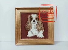 Handmade Cocker Spaniel Framed Needlepoint Wall Hanging 37cm 37cm