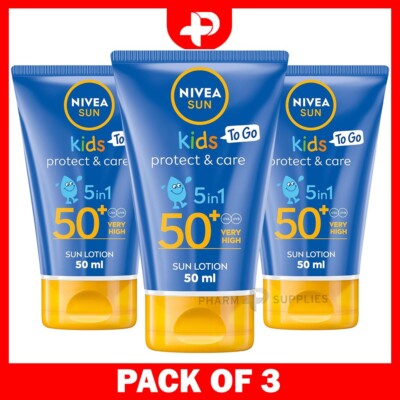 Nivea Sun Kids LSF 50+ Lotion 50ml Feuchtigkeitsspendende UV Sonnenpflegecreme 3er Pack