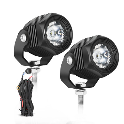 2.3 Inch 50W Driving Lights Round LED Spot Work Light Fog Motorcycle &Wiring Kit