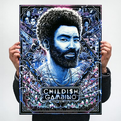 #ad Miles Tsang CHILDISH GAMBINO Kauai Cool BLUE Poster Screen Print Donald Glover $149.99