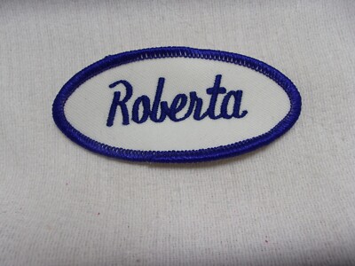 ROBERTA USED EMBROIDERED VINTAGE SEW ON NAME PATCH TAG ASSORTED COLORS AVAILABLE