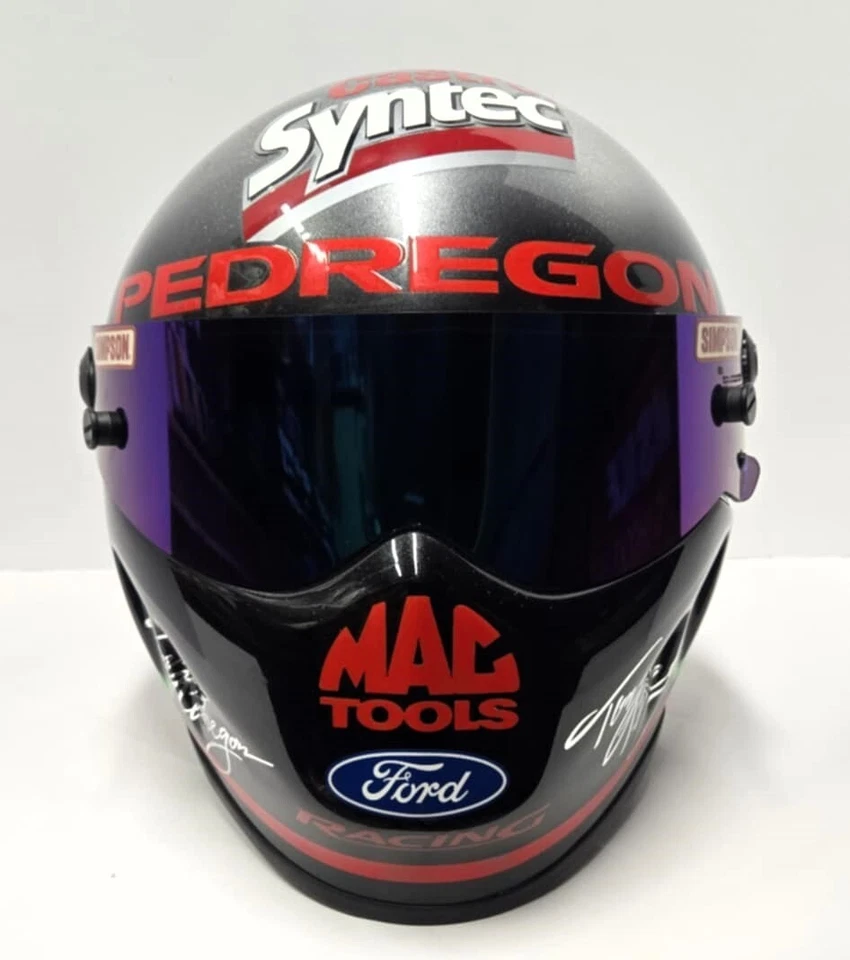 Casco de carreras Simpson autografiado por Tony Pedregon de la NHRA Foto 3 de 4