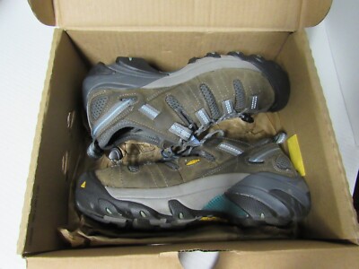 KEEN Atlanta Cool ESD Gargoyle Gray Blue Steel Toe Work Shoes Women's 7 M