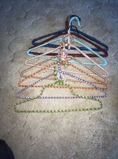 Crochet Handmade Clothes Metal Hangers 8-Vintage Covered 16" Sturdy Hangers