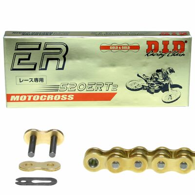 Kette DID 520 ERT3 G&G 120 Glieder offen Clipschloß ERT-3 GOLD Rennkette Racing