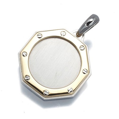 Auth Cartier Pendant Santos 100 18K 750 Yellow Gold/Stainless Steel