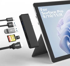 Surface Pro 9/10/11/X Accessories, Surface Pro 9 Docking Station with 4K HDMI,