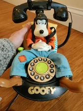 Disney Telemania Goofy anuamted talking landline untested 1990's