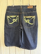 Rocawear Shorts Mens 36 Denim Bermuda Baggy Embroidered R Pockets Y2K Streetwear