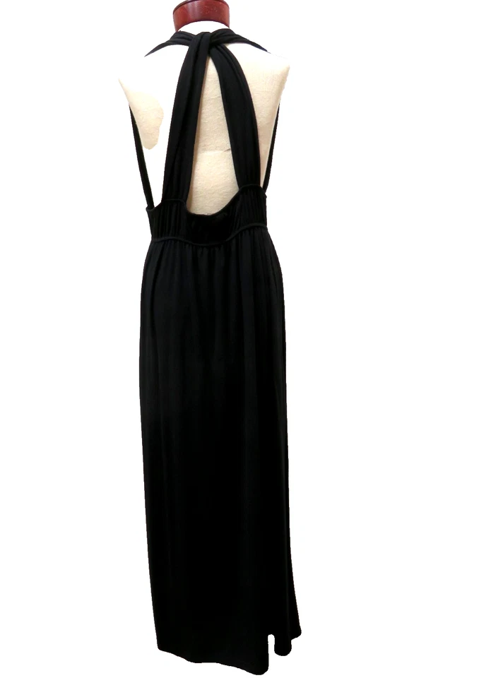 Arden B Women Knit Halter Neck Open Back Empire Waist Long Maxi Knit Dress L Vtg - Image 2 of 4