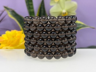 Wholesale Lot 6 Pcs Natural Ice Obsidian 10mm 7.5  Crystal Stretch Bracelet