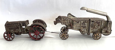 Antique Original Arcade Cast Iron Mccormick-deering Threshing Machine & Tractor