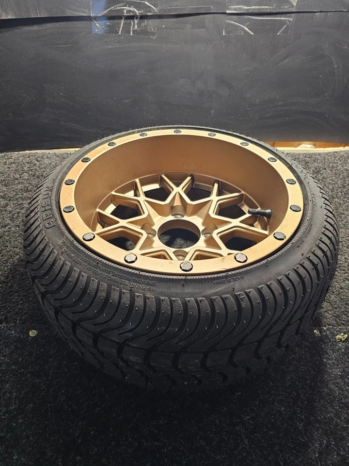 (CANTIDAD 1) Neumático para carro de golf Arisun Cruze AT-21 215/35-12 con llanta de bronce 12x7 4x4-25 Foto 2 de 4