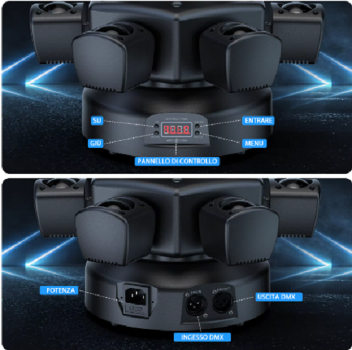 4X 150W 6 Arme Bühnenlicht LED Moving Head Beam Licht Laser DJ Disco Party Club - Bild 5 von 7