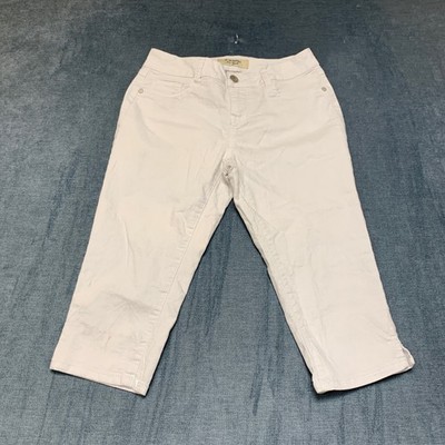 D. Jeans New York Womens 6 28x18 White Denim Stretch Mid Rise Light Wash Capri
