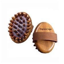 Personalized logo-Natural sandalwood massage brush dry body brush SPA Guasha