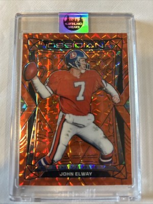 2024 Panini Obsidian John Elway #60 Orange Flood #07/24 - Color & Number Match