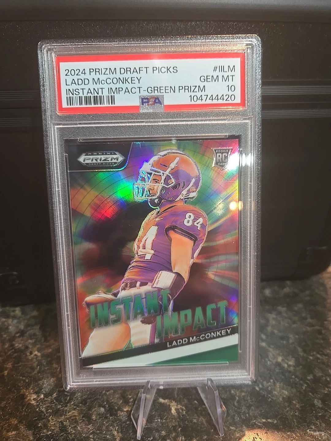 Ladd McConkey Panini Prizm Draft Picks Instant Impact #IILM Green Prizm