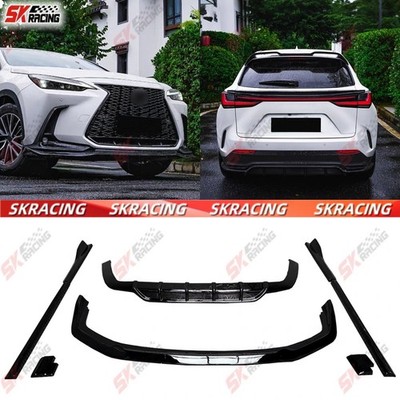 Front Rear Bumper Lip Side Skirts Body Kits Fits Lexus NX 22-25 Glossy Black ABS