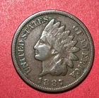 1887 US Indian Head Cent! FINE/VF Details! Old US Coin!