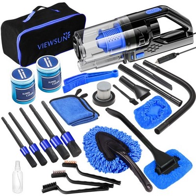 Car Cleaning Kit, Car Interior Detailing Kit with High Power Handheld Vacuum,...