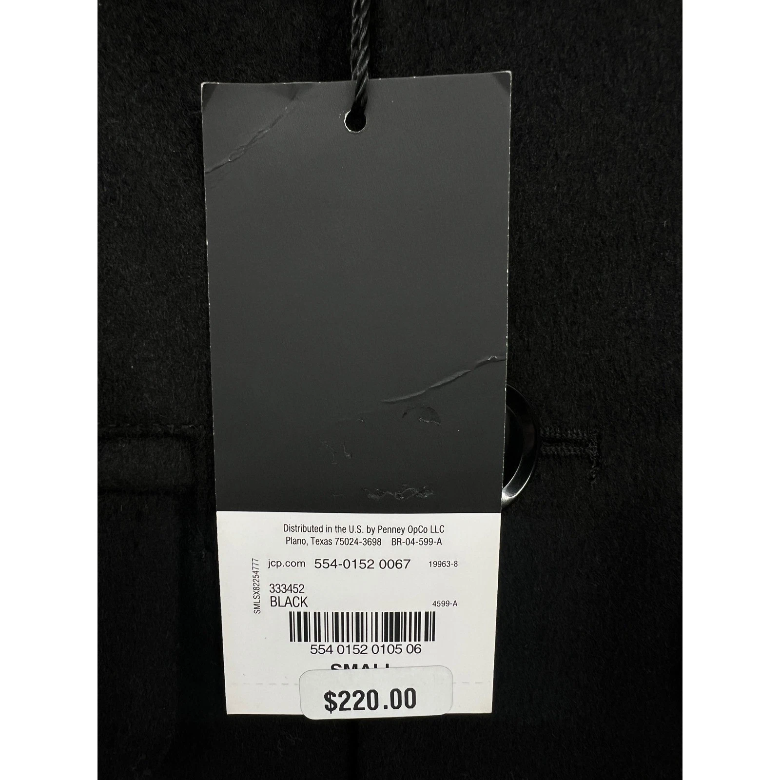 J. Ferrar Wool Blend Overcoat Mens Small Black NWT Tailored Long Jacket Lined - product detail image 7