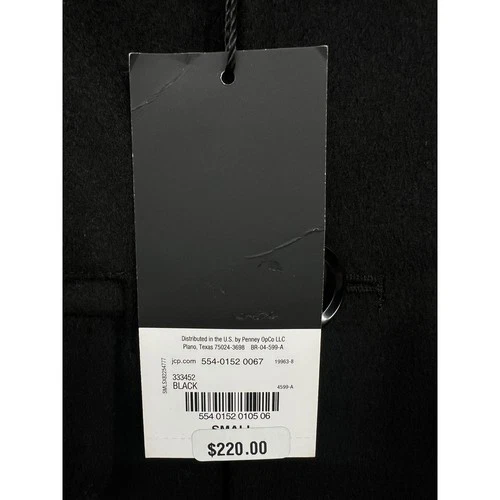 J. Ferrar Wool Blend Overcoat Mens Small Black NWT Tailored Long Jacket Lined image 7