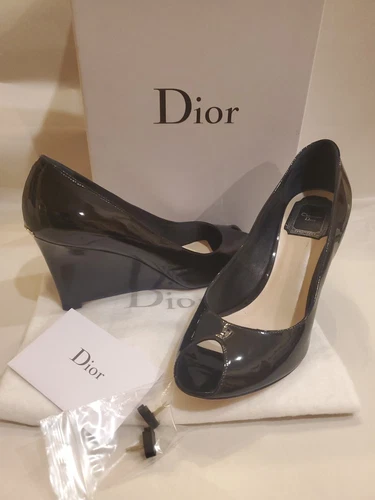 Escarpins noirs compensés DIOR Miss Dior taille 38 Us7,5 Maintenir Italie