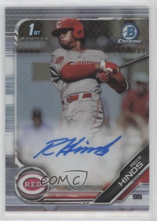 2019 Bowman Draft Chrome Pick Refractor 165/499 Rece Hinds #CDA-RH Auto ya6